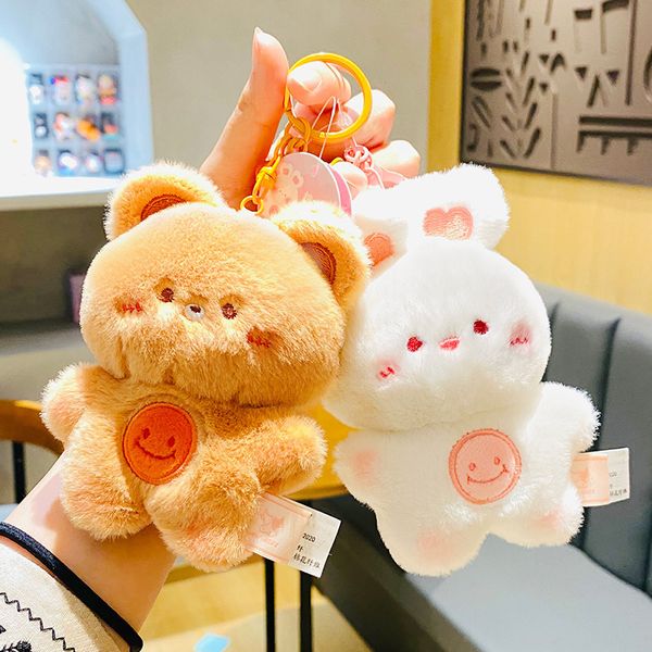 Porte-clés en peluche Kawaii lapin ours jouet mignon porte-clés en peluche lapin poupée sac à dos pendentif ornements 230329