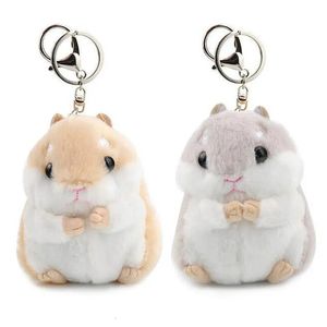 Porte-clés en peluche Kawaii mignon doux Hamster porte-clés fausse fourrure de lapin pompon moelleux bibelots voiture sac à main pendentif clé chaîne porte-anneau 231020