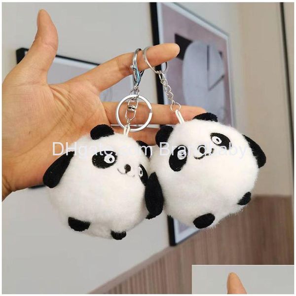 Porte-clés en peluche Kawaii doux Panda bijoux cartable sac à dos ornement porte-clés cadeaux environ 10 cm livraison directe jouets peluches Pe Othio