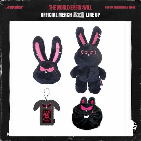 Keychains en peluche Kpop Ateet Cartoon Pollush Doll Keychain Mito Doll Carte Holder Pop-Up Store Gift Gift Set Seonghwa Hongjoong Hairband Fans Collection Y240415