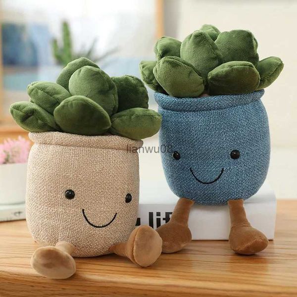 Llaveros de felpa Plantas suculentas realistas Juguetes de peluche Decoración de estantería suave Muñeca Flores en macetas creativas Almohada decoración del hogar Regalo para niños L2403