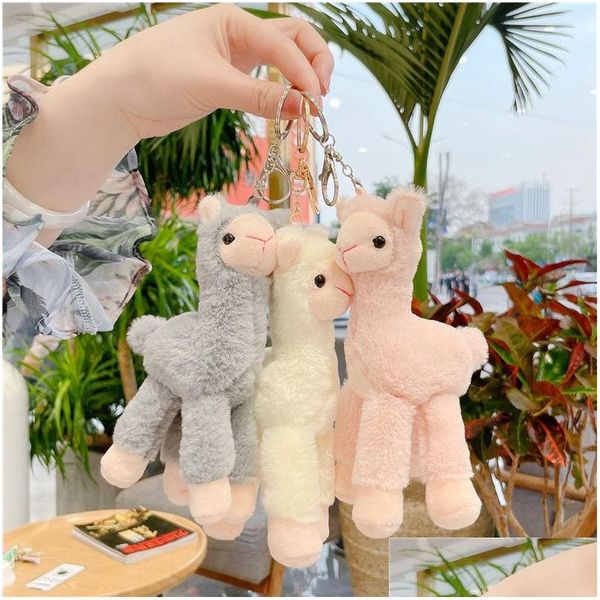 Porte-clés en peluche Net-rouge mignon alpaga pendentif poupée P jouet Mini sac porte-clés femme livraison directe jouets cadeaux animaux en peluche Ot3F8