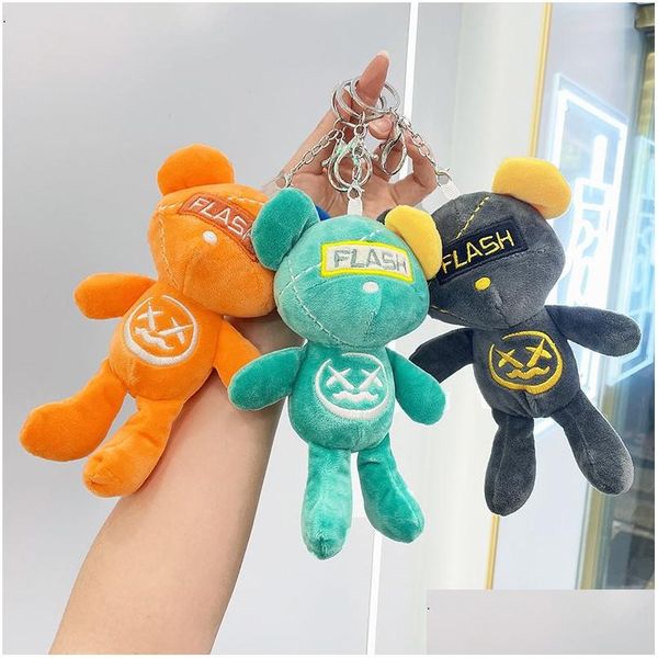 Keeschains en peluche p Lightning Bear Charm Couple Doll Chain Chain Cartoon Small Jewelry Keychain en peluche Jouets Animaux Drop Livraison Cadeaux et OT8SE