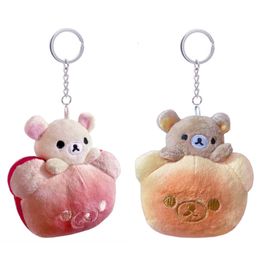 Portachiavi in peluche Rilakkuma Pane Portachiavi in peluche Korilakkuma Orso Kawaii Portachiavi con borsa carina Portachiavi Anime Portachiavi Ragazze Giocattoli Piccolo regalo 230926