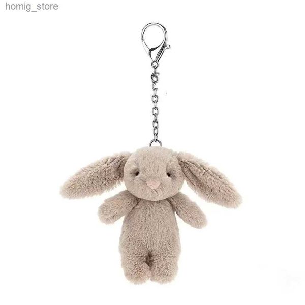 Keychains en peluche animaux en peluche mignon dessin animé lapin Keychain Love Pompom Trinket Toy Girl Sac Car Keychain Phone Mobile Pendentif Jewelry Gift Y240415