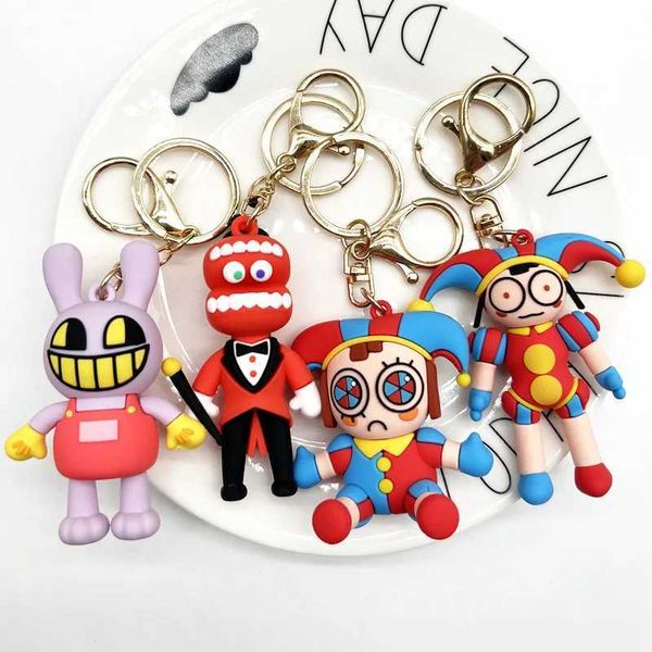 Keychains en peluche L'incroyable cirque numérique Cirque Course Kawaii Joker Pendant Kids Christmas Gift T240506