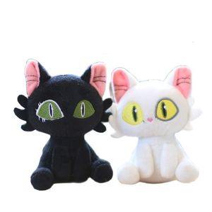 Porte-clés en peluche En gros 24 pcs/lot 10 cm Anime Suzume no Tojimari jouets en peluche mignon chat blanc chat noir pendentifs en peluche porte-clés cadeaux de fête 230921