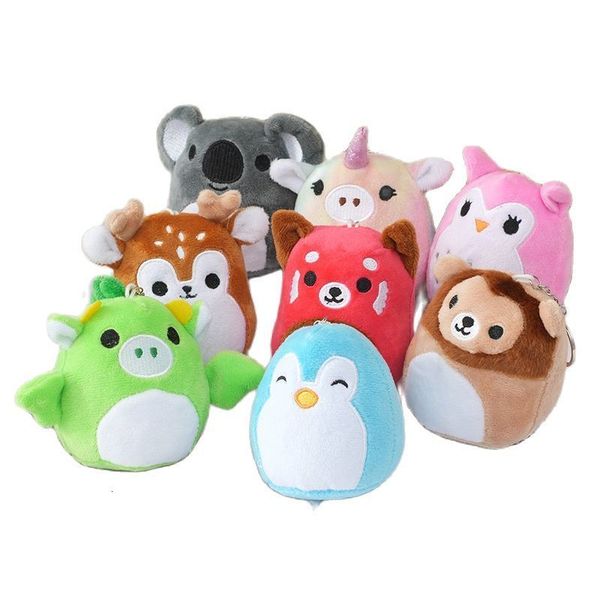 Porte-clés en peluche En gros 40 pcs/lot mignon 4 pouces animaux cochon Lion ours en peluche pendentifs porte-clés petits jouets en peluche cadeau pour les enfants 230925