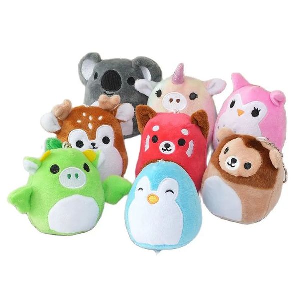 Porte-clés en peluche En gros 40 pcs/lot mignon 4 pouces animaux cochon Lion ours en peluche pendentifs porte-clés petits jouets en peluche cadeau pour les enfants 230927