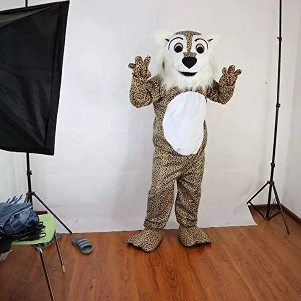 Costumes de mascotte léopard en peluche Halloween Christmas Fancy Fany Animal Cartoon personnage de personnage Suit femmes hommes habillent Carnaval Unisexe Adultes