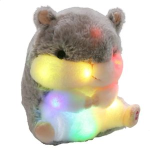 Jouets lumineux en peluche 20 cm Mini poupée lumineuse Hamster jouets LED jouets en peluche lumineux enfants cadeau d'anniversaire doux mignon lumineux coussins animaux en peluche 231109