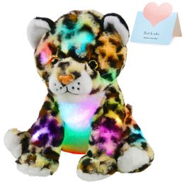 Pluche oplichtend speelgoed 30 cm luipaardpop knuffel LED-licht Muzikaal Zacht Schattig Knuffels Slapen Kussens voor meisjes Kinderen Kinderen Gloeiend 231109