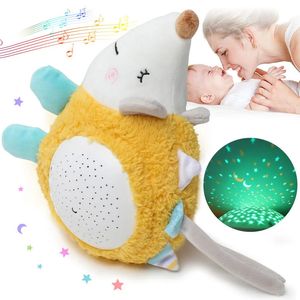 Jouets lumineux en peluche ASWJ Sucettes de sommeil pour bébé pour dormir Portable Machine sonore à bruit blanc Projecteur de nuit Berceuse Jouet animal en peluche 231123