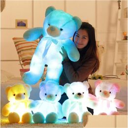 Plush licht - Up speelgoed Big Size Colorf gloeiende led teddybeer pop Kawaii Gevulde speelgoedkinderen Kerstcadeau Druppel Levering Geschenken Dieren Dhs7v