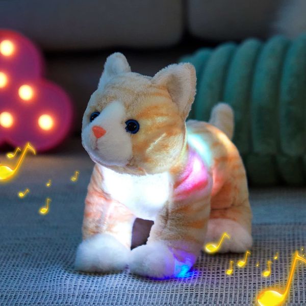 Plush Light - Up toys Cute Kawaii Doll Peluches 35cm Coussins Kitty Cat avec Musical LED Peluches Cadeau Pour Filles Enfants Lullaby 230621
