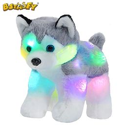 Jouets lumineux en peluche mignon musical up Husky chiot peluche LED chien jouet avec veilleuses berceuse cadeaux d'anniversaire pour filles enfants 231215