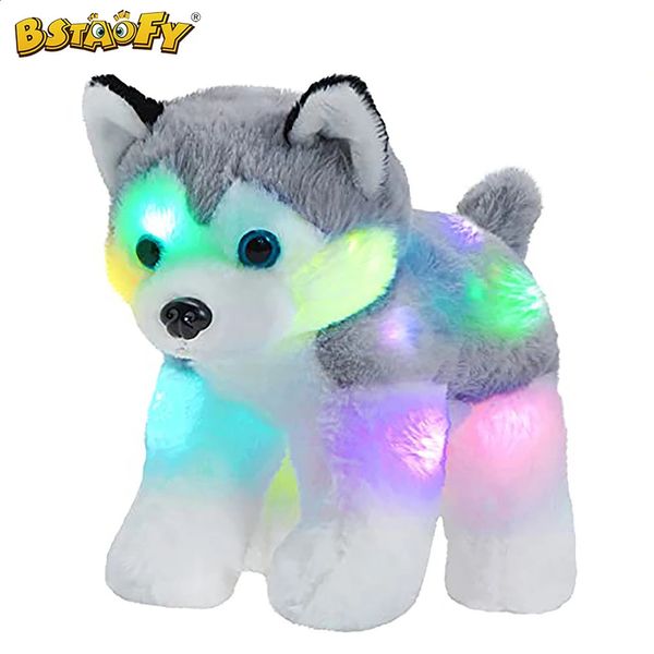 Juguetes iluminados de felpa Lindo Musical Up Husky Puppy Animal de peluche LED Juguete para perros con luces nocturnas Canción de cuna Regalos de cumpleaños para niñas Niños 231110
