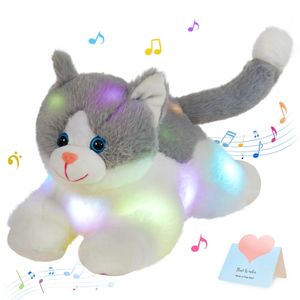 Jouets lumineux en peluche LED lumière musicale lumineuse chat animaux en peluche Kitty brillant coloré jouet cadeau jouets en peluche cadeaux de festival d'anniversaire pour filles enfants 231030