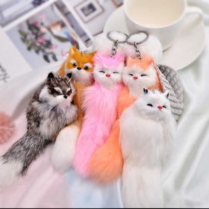 Peluche Llavero Llavero Llavero Dibujos animados Mullido Fox Llavero Bolsa Colgantes Unisex Llavero Key Charm Llavero Lindo Animales Piel Coche Llavero Anillo G1019