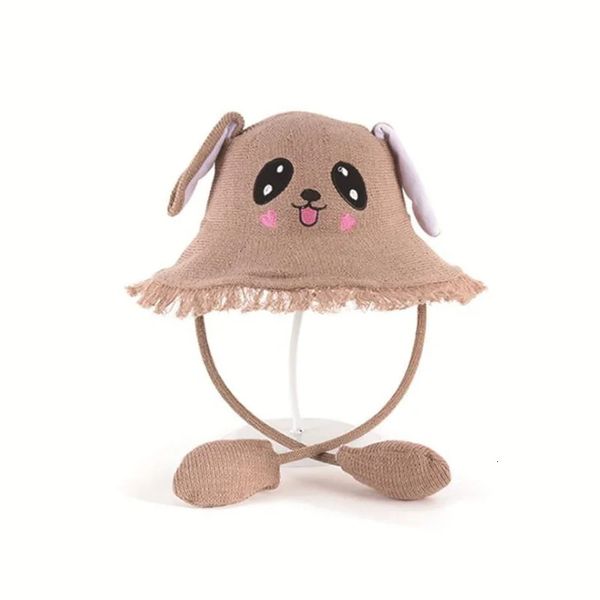 Peluche bougeant mignon rabbit toreur dessin animé Animal oreilles de lapin pincent l'oreille pour se déplacer verticalement des jouets en peluche chapeaux de printemps 240403