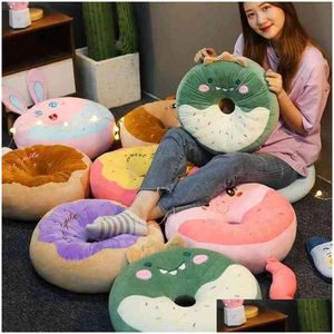 Cojines de almohadas de felpa 35/45 cm Almohada de cojín en forma de rosquilla con conejito de dinamismo de animales de dibujos animados para niños 210804 DR DHZPF