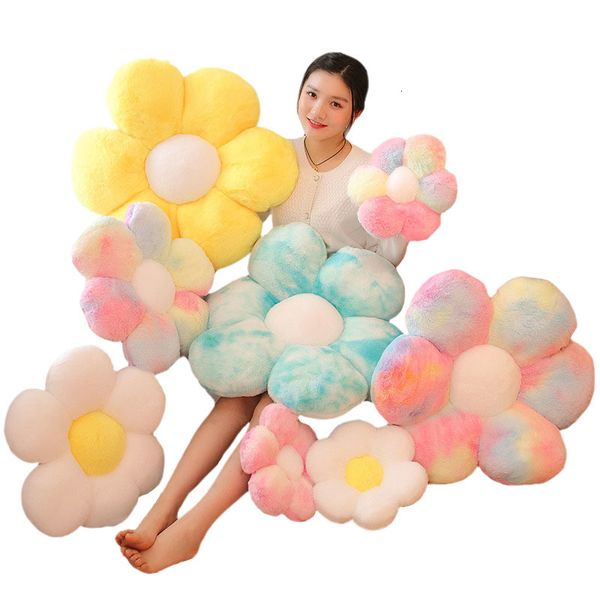 Oreillers en peluche Coussins 50 cm Coloré Fleur Coussin En Peluche DaisyToy Doux Arc-En-Ciel Plante En Peluche Chaise/Coussin De Voiture Canapé Enfants Amoureux Couple Cadeaux D'anniversaire 230726