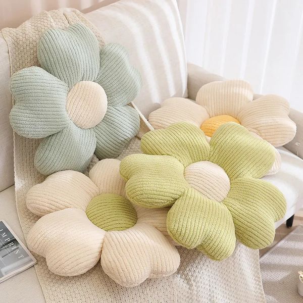 Oreillers en peluche coussins colorés Sakura fleur forme coussin doux en peluche pétale voiture oreiller cerisier fleur chaise tapis fille chambre canapé décor cadeau pour les filles 231016