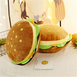 Oreillers en peluche Coussins créatif burger en peluche doux coussin rembourré oreiller mignon hamburger garçon fille cadeau d'anniversaire 30 50 cm WJ292 230802