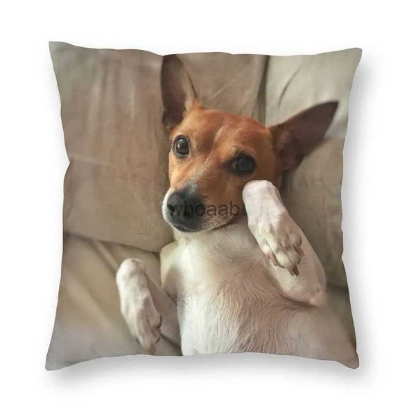 Cojines de almohadas de felpa Funda de cojín divertida Jack Russell Terrier Meme 40x40 cm Decoración del hogar Funda de almohada de moda Amante de los perros Funda de almohada para sofá Coche YQ231004