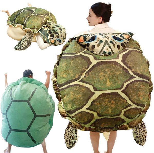 Oreillers en peluche Coussins Drôle Coquillage De Tortue De Mer Jouet Enfants Trick Sac De Couchage En Peluche Doux Tortue Oreiller Coussin Creative Tapis De Sol Canapé Cadeau 230603