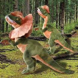 Pluche kussens kussens Jurassic Park dilophosaurus dinosaurus speelgoed dubbele kuif hagedis figuur gevulde cool kinderen cadeau voor kinderen drop 221104