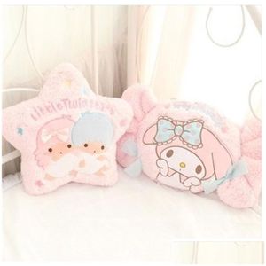 Pluche Kussens Kussens Kawaii Cartoon Kussen My Melody Candy Little Twin Star Shape Soft Rugkussen Creatief Slaapbank Decoratie Dhszt