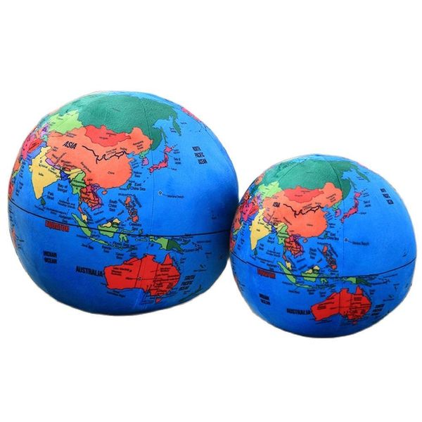 Oreillers en peluche Coussins Significatif Plush Globe Toy Sphère anglaise Soft Doll Formation et apprentissage Balle en peluche pour enfants Creative for Kids Present 230804