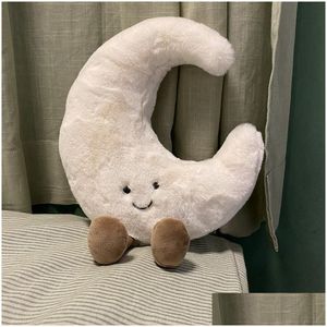 Pluche kussens kussens p ins gele zon witte maan vorm kussen gevuld kawaii duw kussen huisdecoratie meisje kamer verjaardag cadeau d dhblc