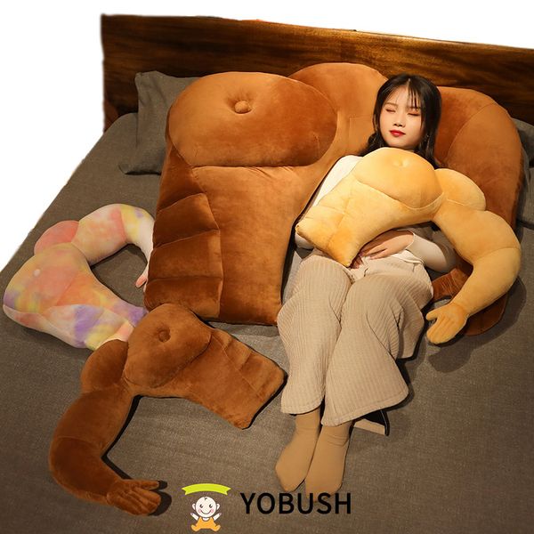 Almohadas de felpa Cojines Sexy Naked Muscular Arms Plushie Colorful Strong Man Companion Sleeping Frind Peluche Creative Head Pillow Abrazo para niñas Damas 230802