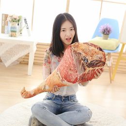 Oreillers en peluche Coussins Simulation 3D Jambon En Peluche Nourriture Oreiller Bureau Canapé Chambre Taille Coussin Imitation Jouets En Peluche Pour Parodie Drôle Cadeau De Noël 230804