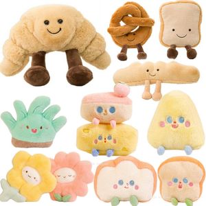 Oreillers en peluche Coussins Doux Dessin Animé Figure Bretzel Crossant Toast Pain Poupée Nourriture Jouet En Peluche Baguette Pocher Oeuf Décor Pour Fille Enfant Anniversaire 230530