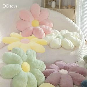 Oreillers en peluche Coussins Couleur douce Fleur moelleuse Coussin en peluche réaliste Fleurs de marguerite en peluche Plante Décor à la maison Coussin Tapis de chaise pour enfants fille 231017