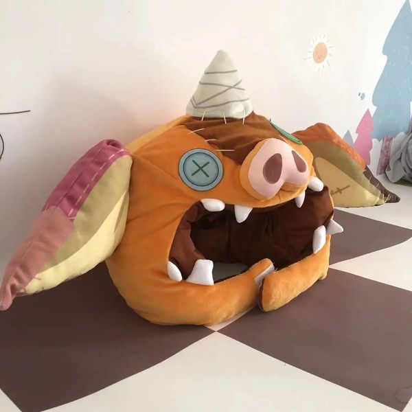 Almohadas de felpa Cojines Zeldas Bokoblin Sombrero de felpa Zeldas Bokoblin Cofre Zeldas Bokoblin Máscara Cerdo Muñeca Cosplay Sombrero Muñeca de peluche Juguete Regalo de Halloween Niño 231016