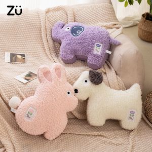 Pluche Kussens Kussens ZU 45cm Geluk Paarse Olifant Witte Hond Speelgoed Kawaii Roze Konijn Sierkussen Leuke Stoel Sofa Terug Cadeau Voor Meisje 230628