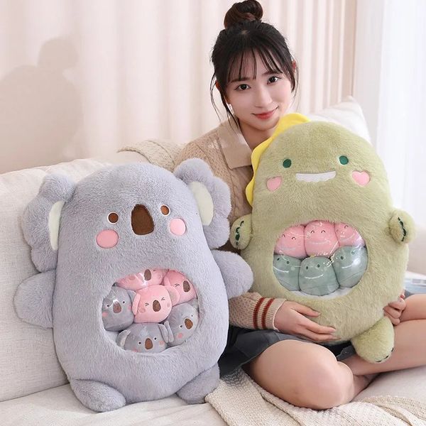 Sac de pudding en peluche sac de bonbons mini boules lapin koala ours rose dinosaure poupées animaux oreiller en peluche cadeau d'anniversaire pour enfants 240122