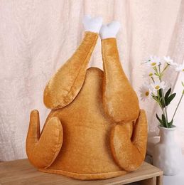 Chapeaux de dinde rôtis en peluche, chapeau décoratif, poulet cuit, oiseau Secret pour Costume de Thanksgiving, casquette de fête CPA4685 1101