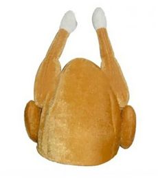 Chapeaux de dinde rôtie en peluche, créations effrayantes, chapeau de décoration, poulet cuit, oiseau secret pour Costume de Thanksgiving, habillage de fête C378