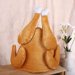 Pluche geroosterde kalkoenhoeden Spooktacular Creations decor hoed gekookte kippenvogel geheim voor Thanksgiving kostuumverkleden feest