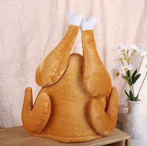 Pluche geroosterde kalkoenhoeden Spooktacular Creations decor hoed gekookte kippenvogel geheim voor Thanksgiving kostuum verkleed feest sn24