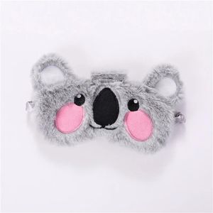 Masque de sommeil en peluche mignon koala lapin tri les yeux bands pour les yeux couverture de la couverture de la nuit de rêve de rêve bandage en coton pour le littoral détente