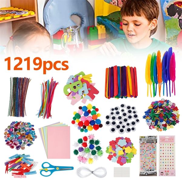 Bâtons en peluche/pompons coloré bricolage Art artisanat enfants Kit de fournitures créatives pour les activités scolaires à la main enfants Montessori jouets 220428