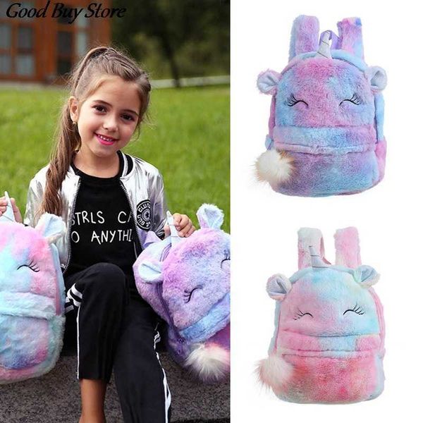 Sacs à dos en peluche Sacs à dos d'hiver pour filles Sac à dos d'hiver pour étudiants Sacs d'école multicolores Sac à dos de mode Sac à main pour enfants Mochila X0529