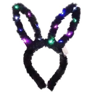 Serre-tête en forme de lapin LED en peluche, brillant, corne d'oreille de chat, couronne, joli cerceau pour cheveux de pâques, Flash de lumière, accessoires de noël pour fille