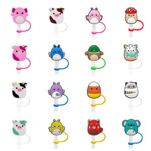 plush toy 1 straw topper silicone mold cover fashion charms Reusable Splash Proof drinking dust plug decorative 8mm straw party supplies